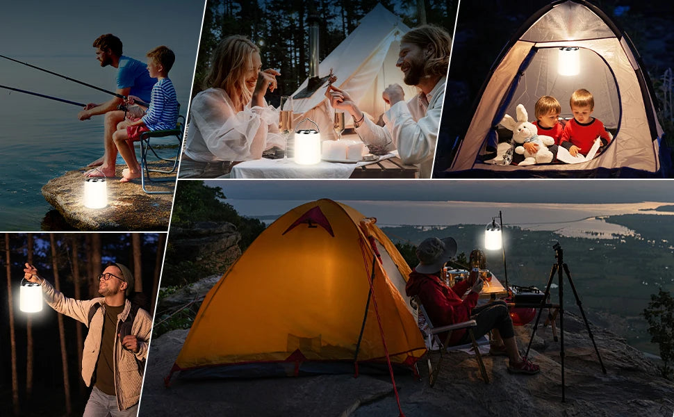 Linterna de luz de camping recargable, linterna de camping, luz blanca cálida de 3000K, linterna Led impermeable, suministros para acampar/senderismo