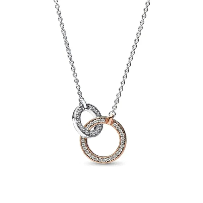 Nuevo original Plata de Ley 925 chapada brillante en forma de corazón collar pulsera mujer regalo de cumpleaños del Día de San Valentín joyería DIY