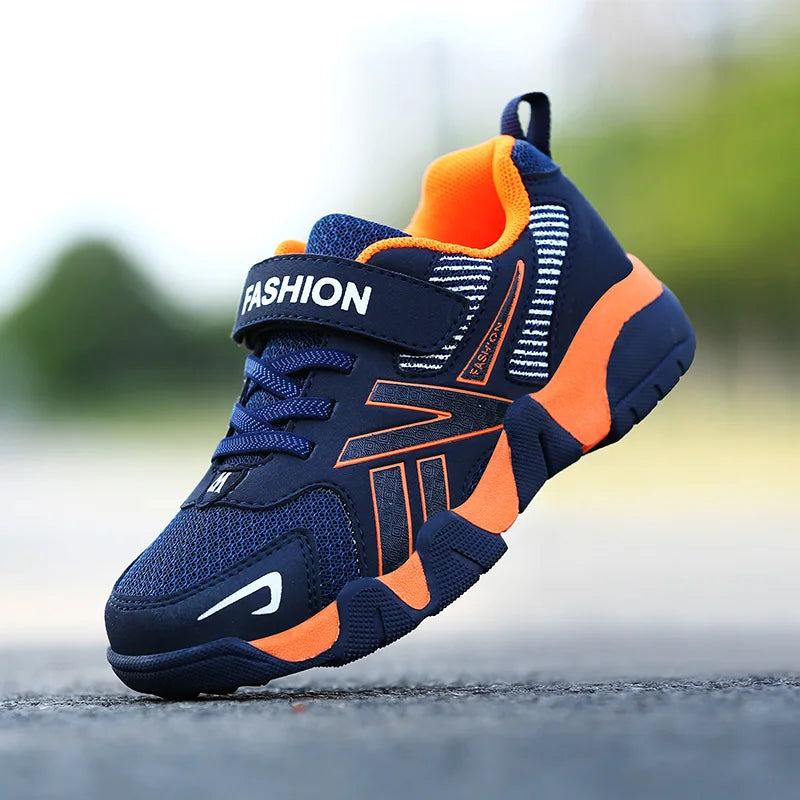 Zapatillas de deporte de moda para niños, zapatos deportivos transpirables de malla para correr, calzado ligero para caminar en la escuela