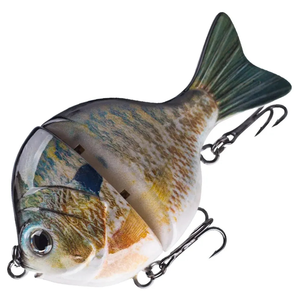 1 Uds 9CM 34,5G cebo deslizante de plástico de una sola articulación Swimbait Sunfish pesca lubina señuelos