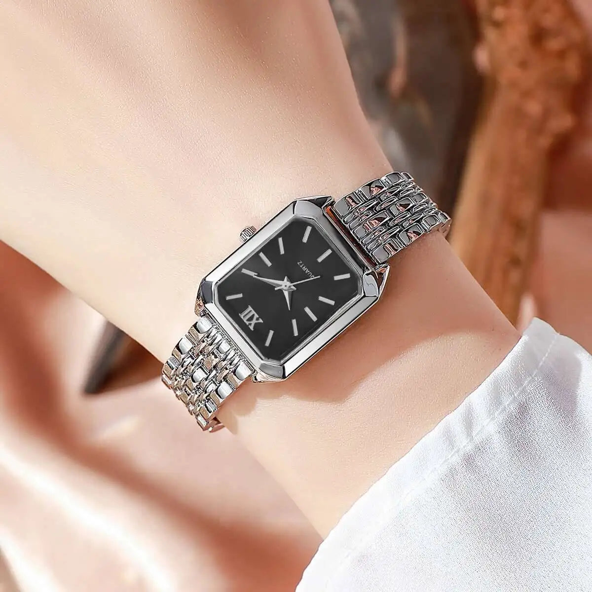 Reloj de cuarzo rectangular a la moda para Mujer, relojes de pulsera analógicos de lujo, Reloj de Mujer para niñas, Reloj de regalo (sin caja)