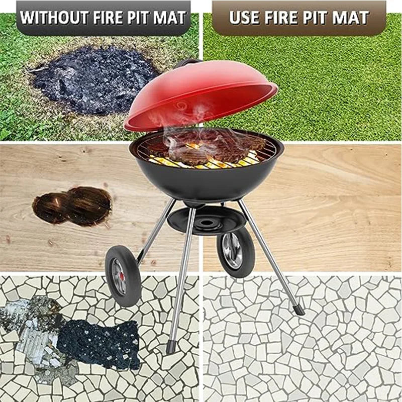 Alfombra de protección contra incendios para barbacoa, estera para acampar, Picnic, barbacoa, planchado de alta temperatura, alfombra ignífuga para exteriores e interiores, 1 ud.