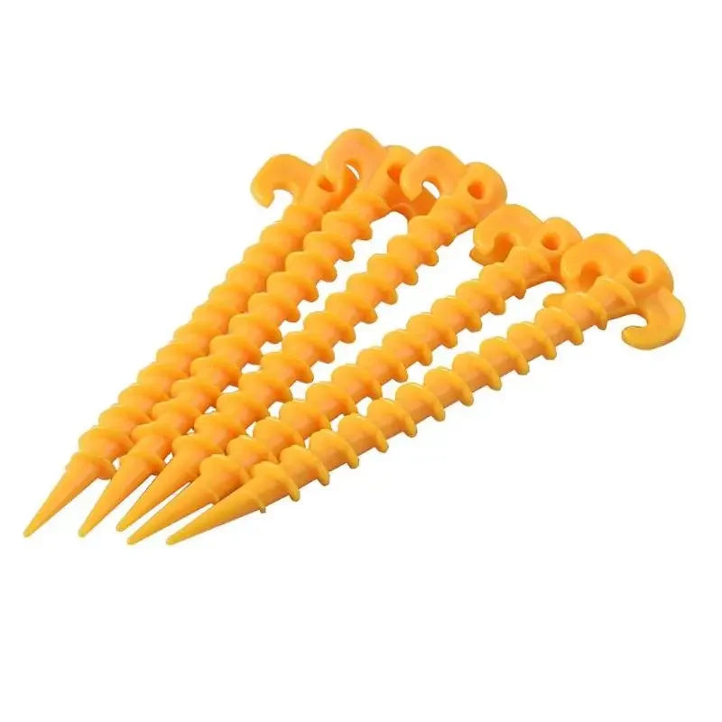5 uds clavos para tienda de campaña al aire libre viaje tienda clavija clavos para el suelo tornillo clavos estacas clavijas de arena de plástico viaje tienda de playa estacas clavijas