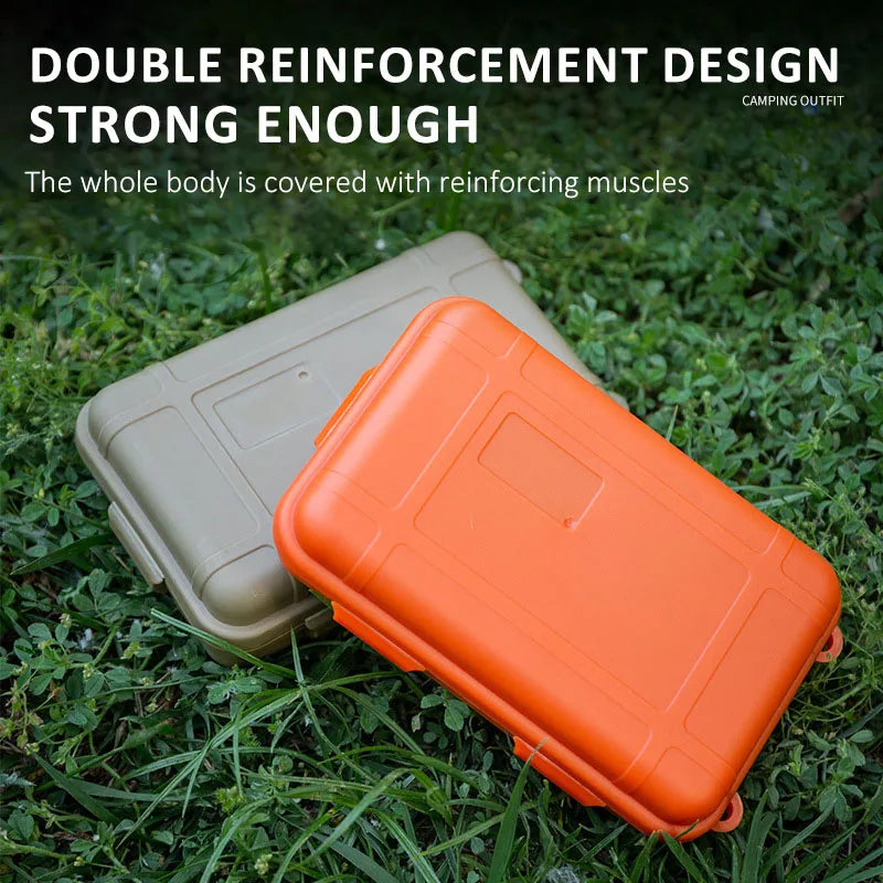 Caja de supervivencia sellada impermeable de plástico para exteriores, contenedor para acampar, caja de almacenamiento de viaje al aire libre, bolsa de aparejos de pesca, tamaño S/L/XL