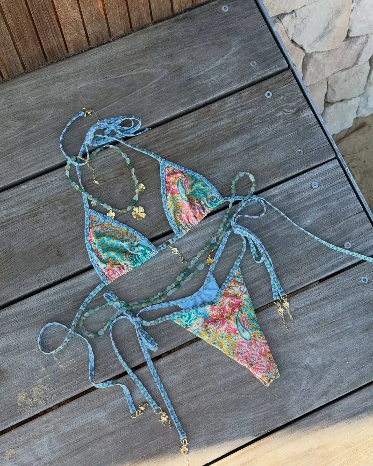2025 tendencia Trangle despojado Micro Bikini Set mujeres traje de baño Sexy moda señora Biquini traje de baño vacaciones ropa de playa ropa femenina