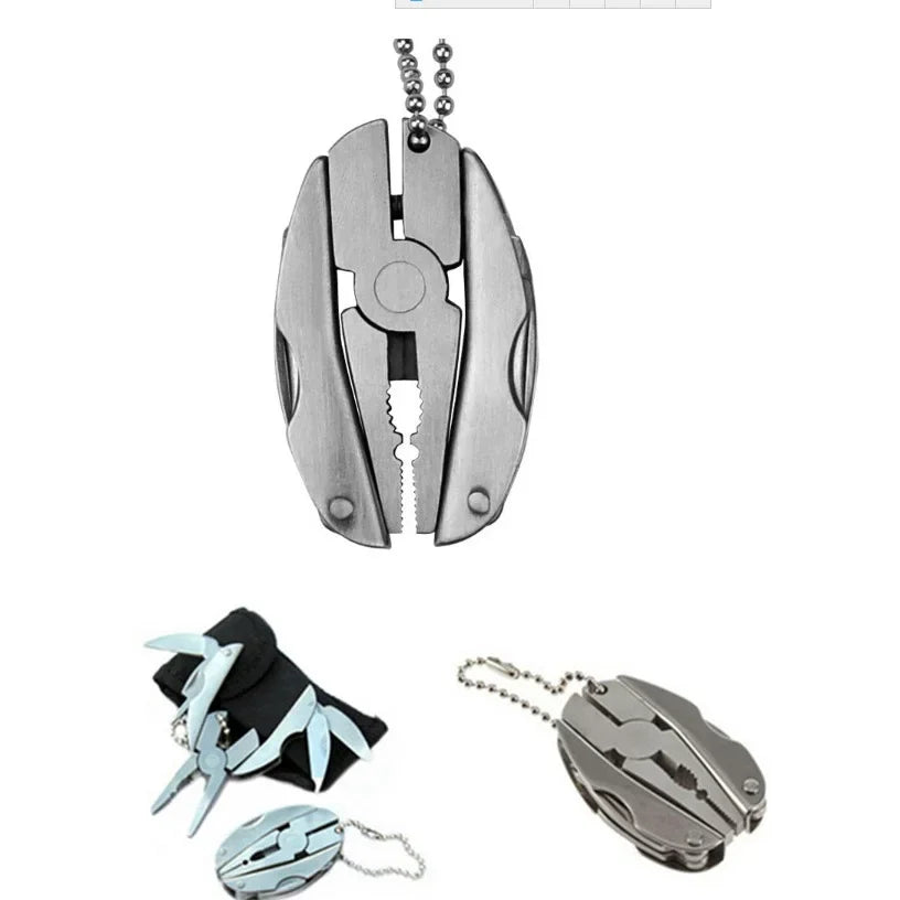 Herramientas EDC, Kits de viaje, alicates plegables multifunción portátiles, cuchillo plegable de acero inoxidable, llavero, destornillador, supervivencia para acampar