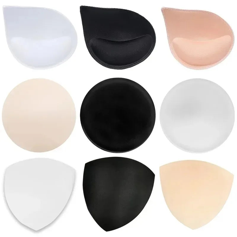 Accesorios redondos para mujer, traje de baño de esponja 3D, sujetador de realce de pecho, relleno, potenciadores de pecho, inserto de espuma, copa triangular para el pecho, 2 uds.