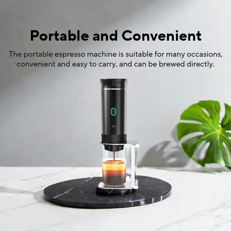 Cafetera Espresso portátil eléctrica inalámbrica para coche y hogar, cafetera para acampar, cafetera de viaje en polvo con cápsula 3 en 1