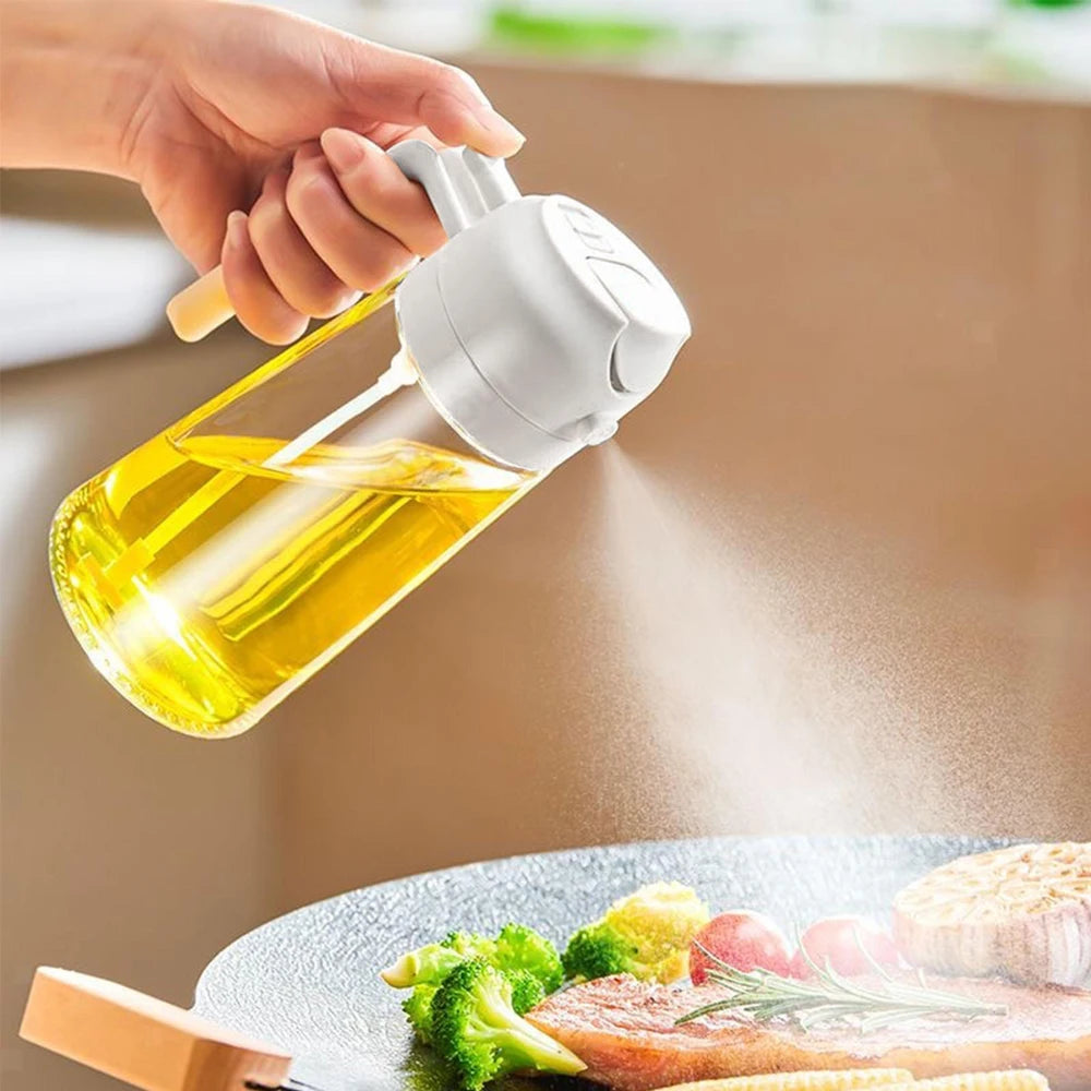 Pulverizador 2 en 1 de 1 a 4 piezas, botella vacía de aceite, contenedor de aceite de plástico, dispensador, vaporizador, cocina, barbacoa, utensilios de cocina para acampar