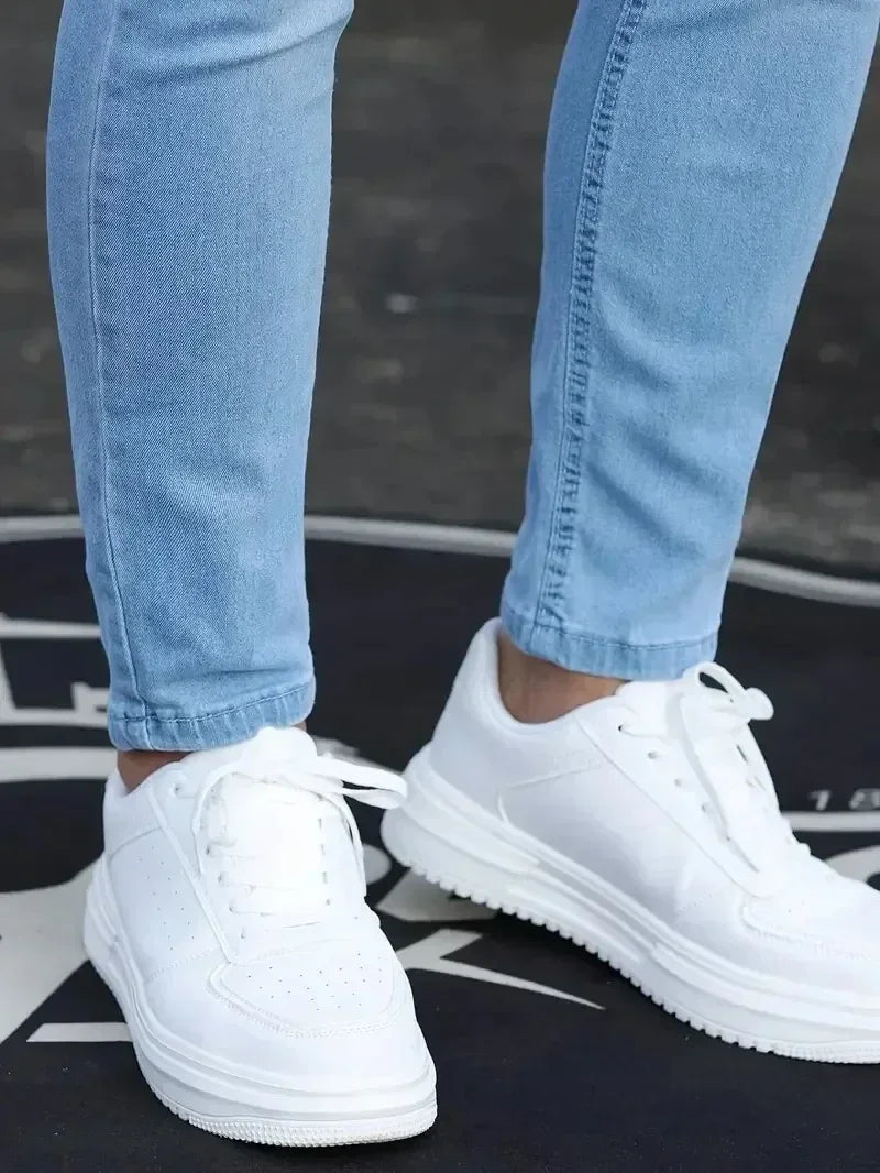 2025 primavera nuevos hombres Slim Fit clásico pantalones vaqueros ajustados Casual estilo callejero Casual hombres pantalones vaqueros ajustados hombre Slim Fit lápiz Denim azul