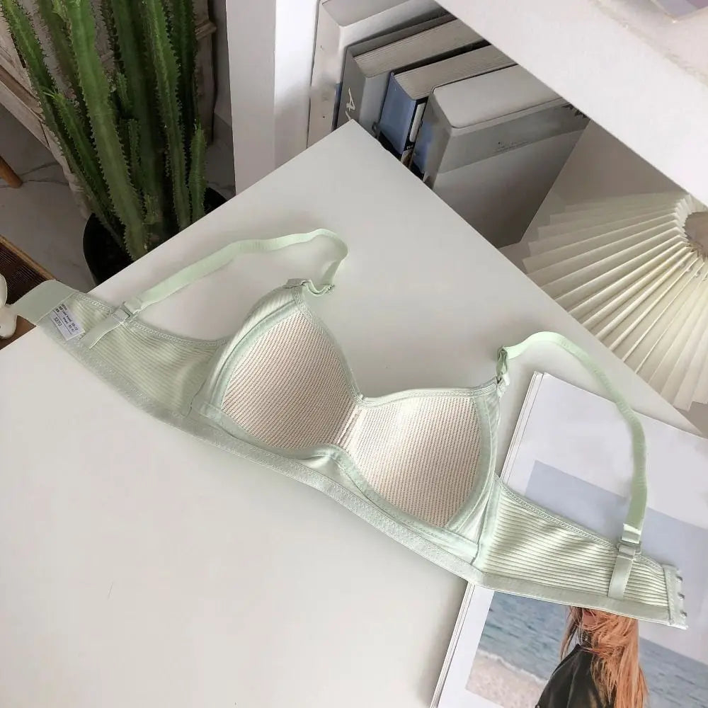 Sujetador inalámbrico ajustado para mujer, Bralettes con pechos recogidos a prueba de golpes, lencería antiflacidez, sujetador con escote en V profundo para verano