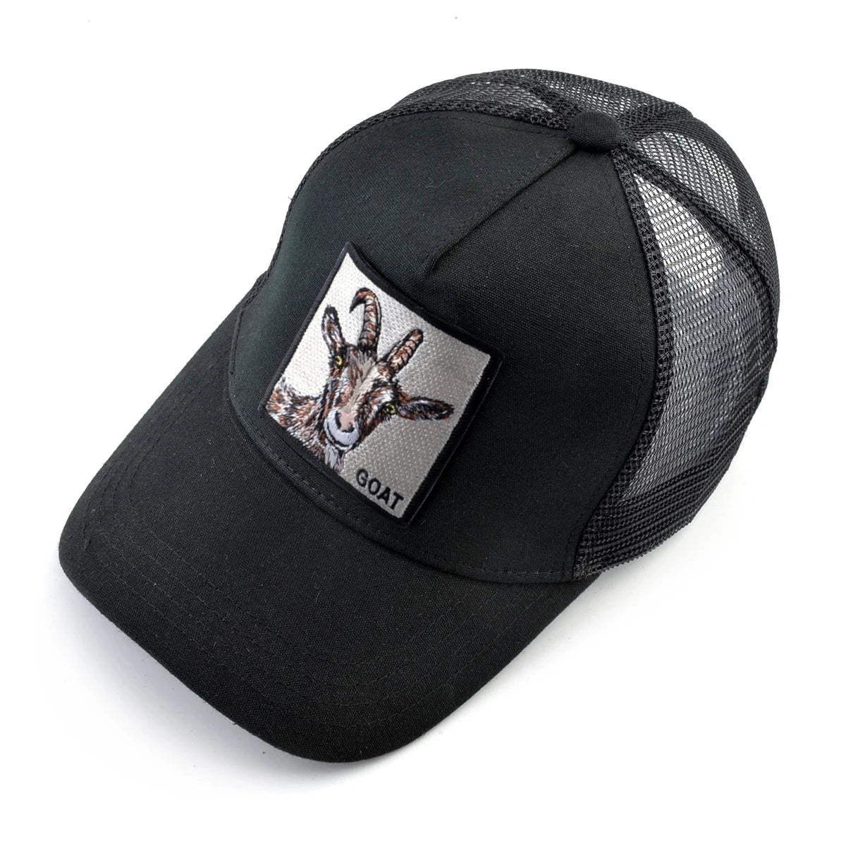 Gorras de camionero de moda con parche de cabra bordado gorra de béisbol Snapback para las cuatro estaciones para hombres y mujeres gorra con visera ajustable