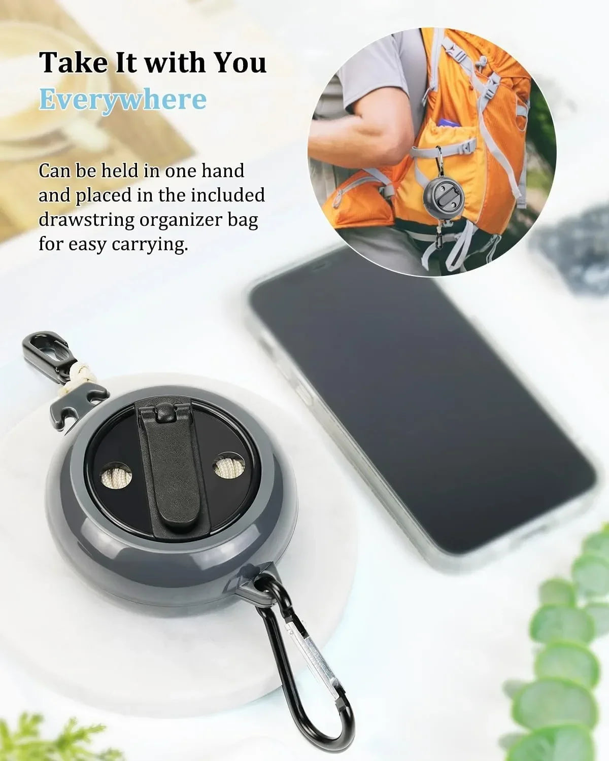 Tendedero ajustable para viajes al aire libre, tendedero portátil para exteriores, tendedero retráctil para exteriores, multiherramienta para acampar, color negro, 1 ud.