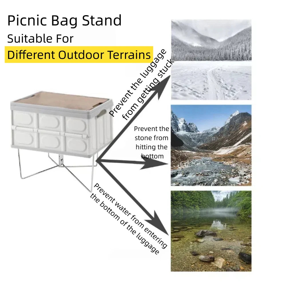 Estante plegable para equipo de acampada al aire libre, estante para caja de hielo, estante para contenedor de caja refrigerada plegable para acampar, 1 ud./2 uds.