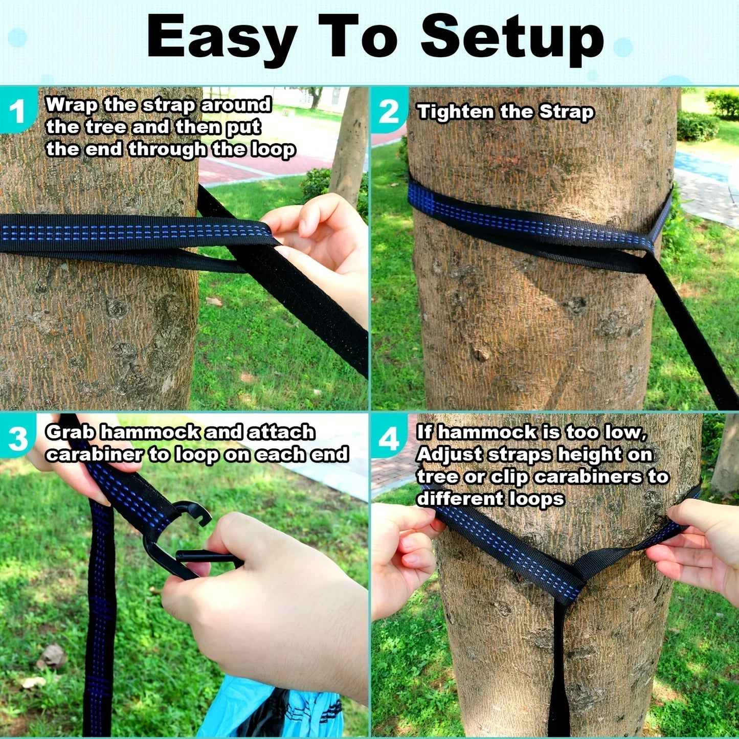Hamaca para acampar al aire libre de 270cm, tela de paracaídas de nailon, cama colgante portátil para una sola persona, hamaca para acampar, senderismo y jardín