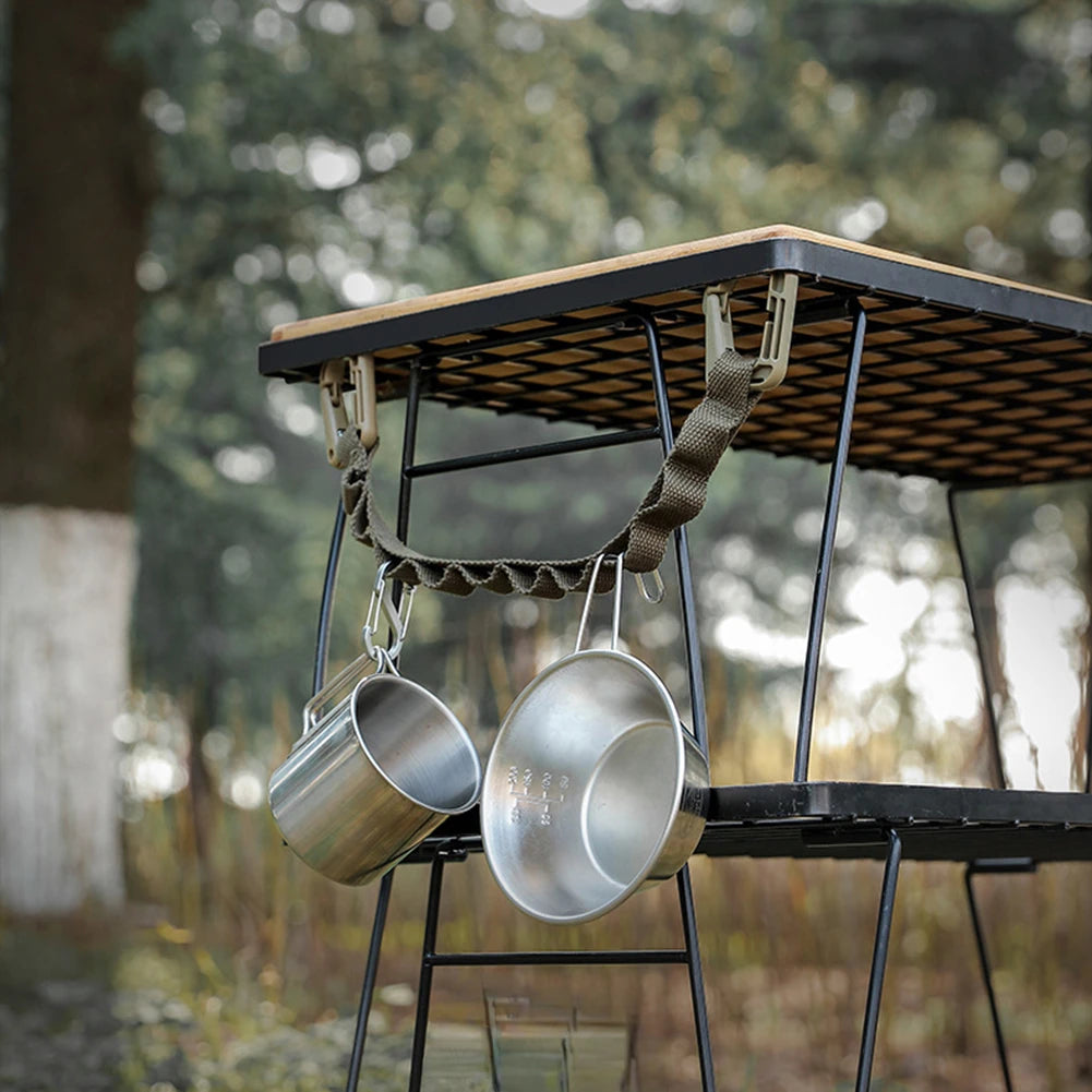Correa de almacenamiento para acampada y jardín, tendedero, taza de tienda, lámpara colgante, hebilla de cordón para exteriores, cuerda colgante para acampar, oferta