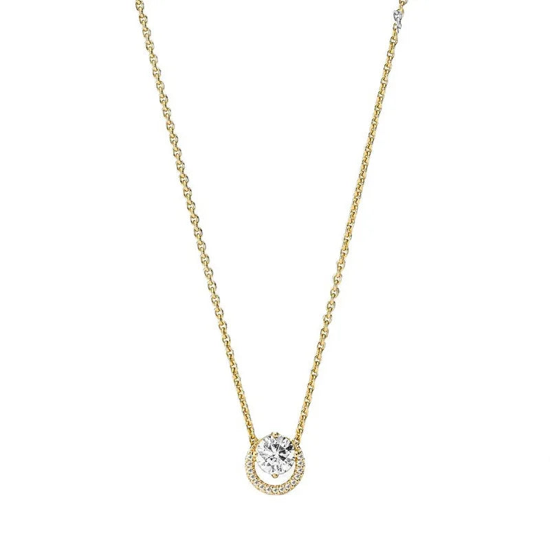 Nuevo original Plata de Ley 925 chapada brillante en forma de corazón collar pulsera mujer regalo de cumpleaños del Día de San Valentín joyería DIY