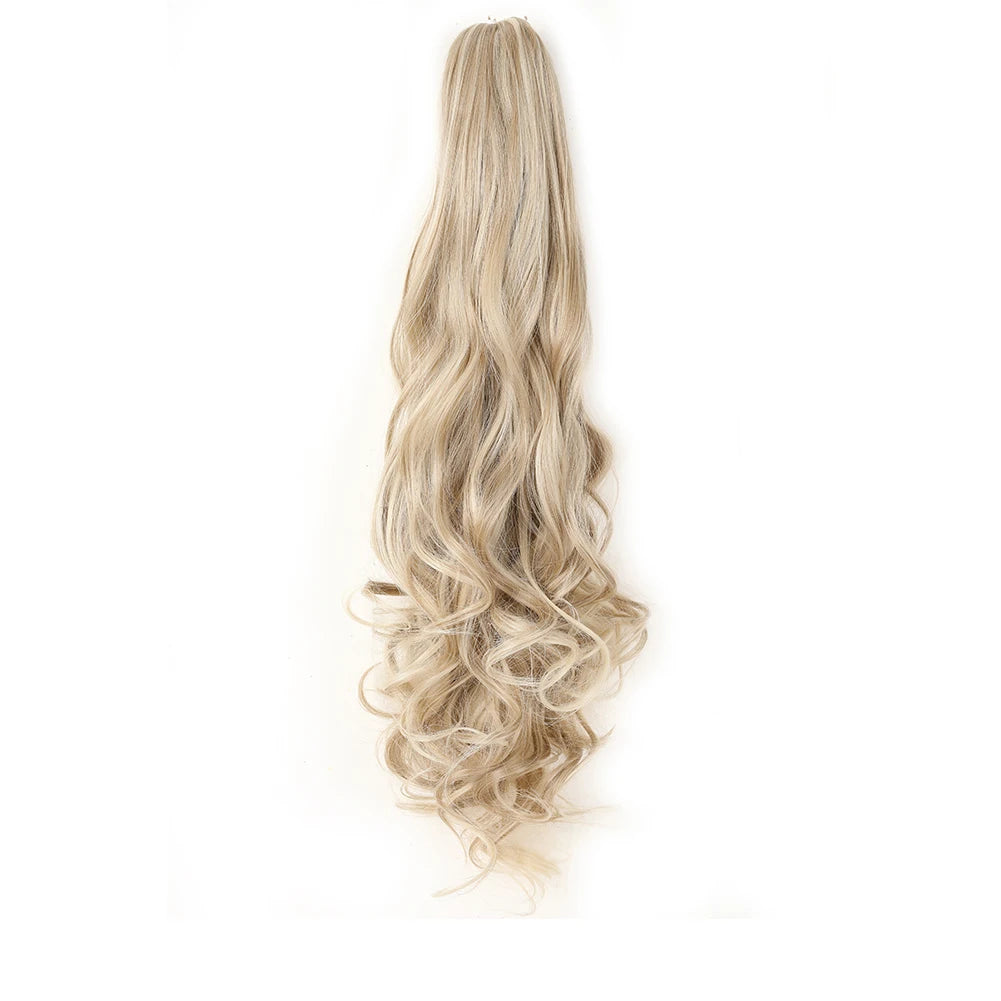 Extensión de cola de caballo, pinza sintética en postizo, extensiones de cabello de cola de caballo onduladas y rizadas, peluca larga de cola de caballo para mujer