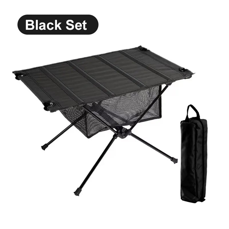 WESTTUNE-mesa plegable para acampar, mesa enrollable portátil de aleación de aluminio, ligera, 1680D, Oxford, para Picnic al aire libre