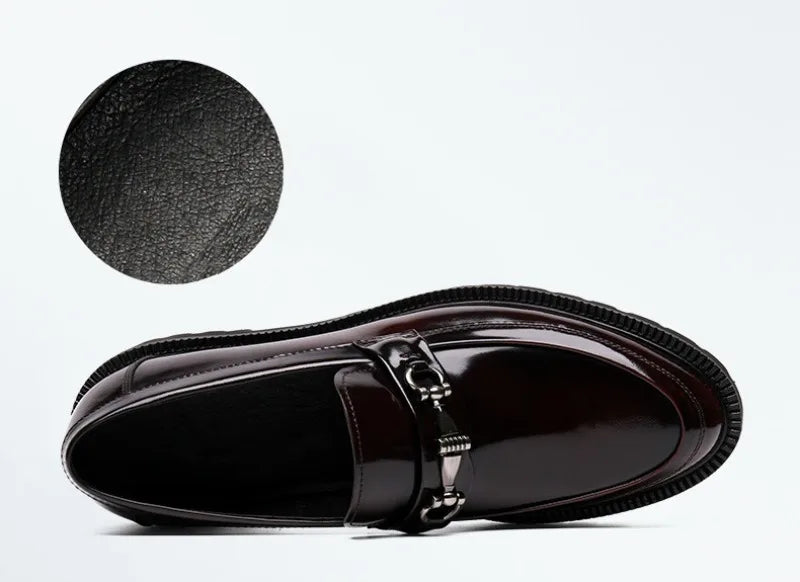 Zapatos de vestir de cuero para hombre, hebilla de calle de caballo, zapatos Oxford de alta calidad para hombre, zapatos formales para fiesta de boda y oficina, talla grande 38-48
