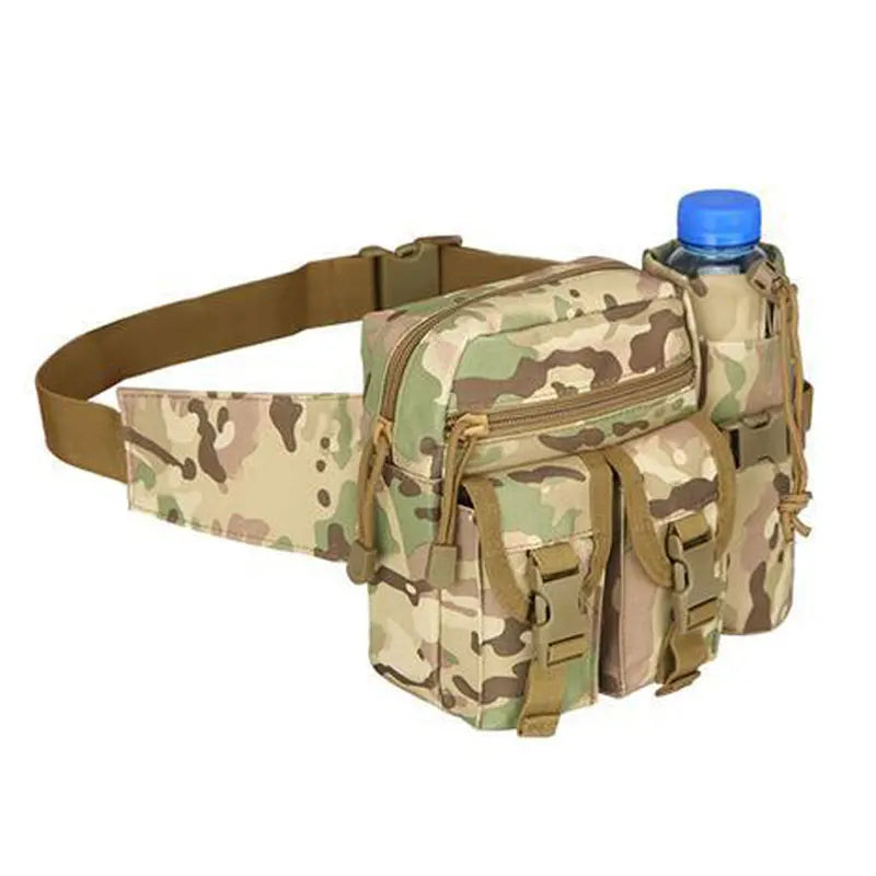 Riñonera táctica para exteriores, bolsa de nailon para botella de agua para teléfono y senderismo, paquete de equipo de herramientas deportivas, bolsa con cinturón para caza, escalada y acampada