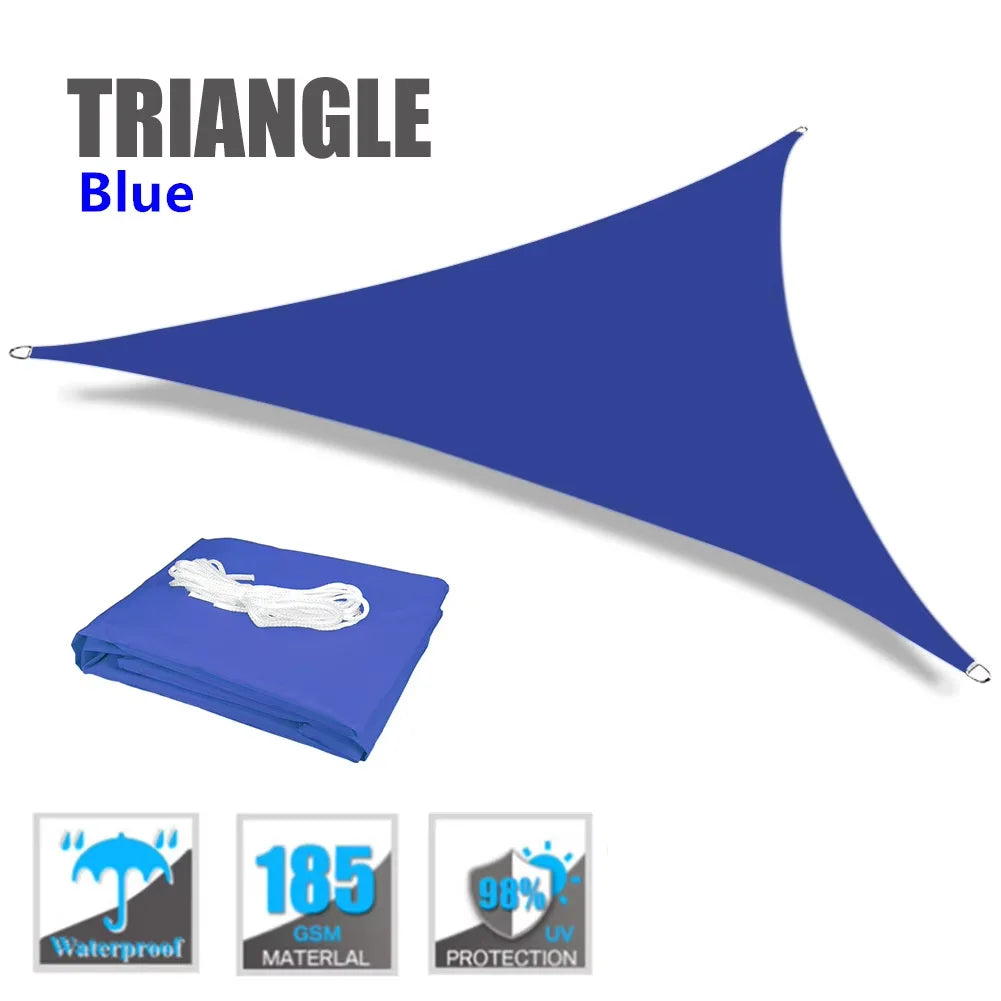 Toldo de vela impermeable triangular grande de 7M/5M/3M/2M para jardín al aire libre, toldo para Patio, tiendas de campaña, tela parasol para piscina