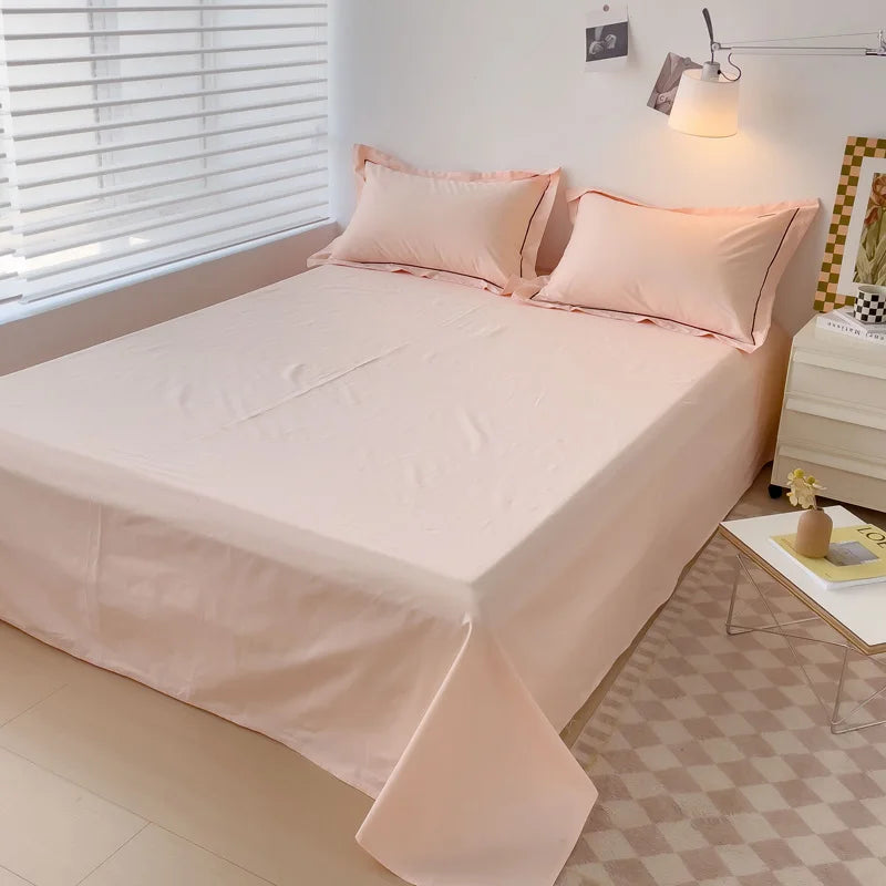 Sábana plana de algodón egipcio, sábanas superiores 100% de algodón de 400TC, ropa de cama suave de lujo, para cama doble Queen King, 1 ud.