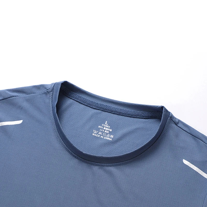 CHRLCK-camisetas de secado rápido para correr para hombre, camisetas transpirables para senderismo y pesca, Camisa corta para deportes al aire libre de elasticidad suave, verano