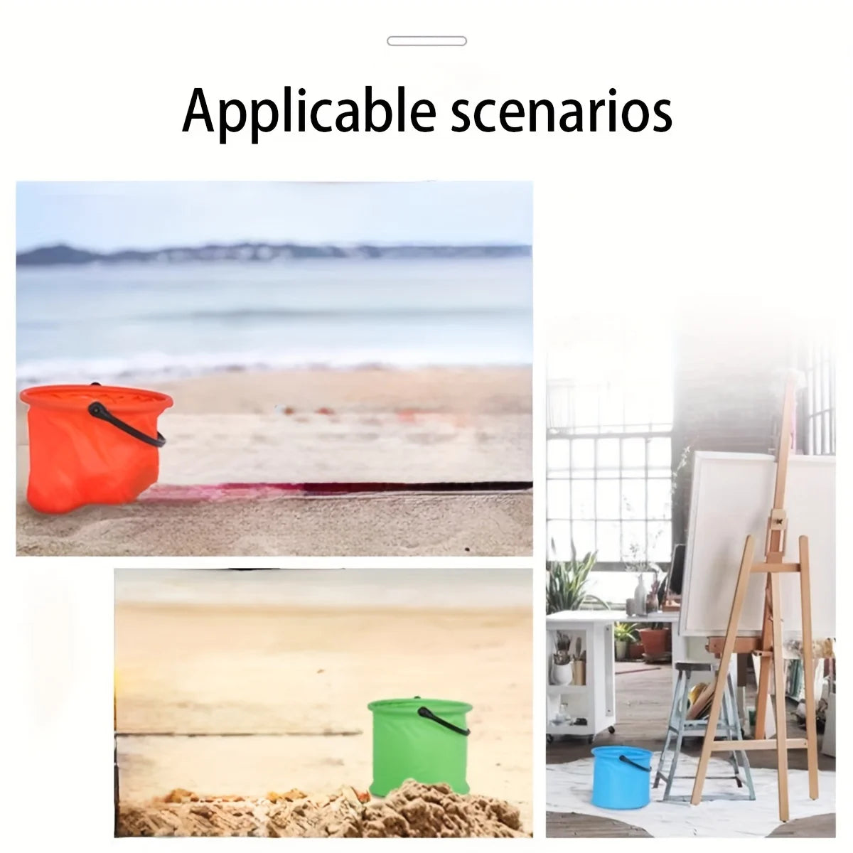 Cubo plegable con asa, portátil, para playa, viajes, fiestas en el jardín al aire libre, camping, picnics, pesca y senderismo, 10/4/1 Uds.