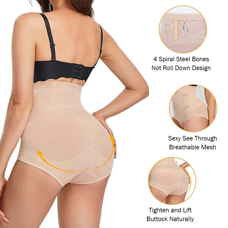 Faja moldeadora de cuerpo de cintura alta, fajas en forma de X, Control de barriga, bragas moldeadoras, entrenador de cintura adelgazante, levantador de glúteos, moldeadores de ropa interior