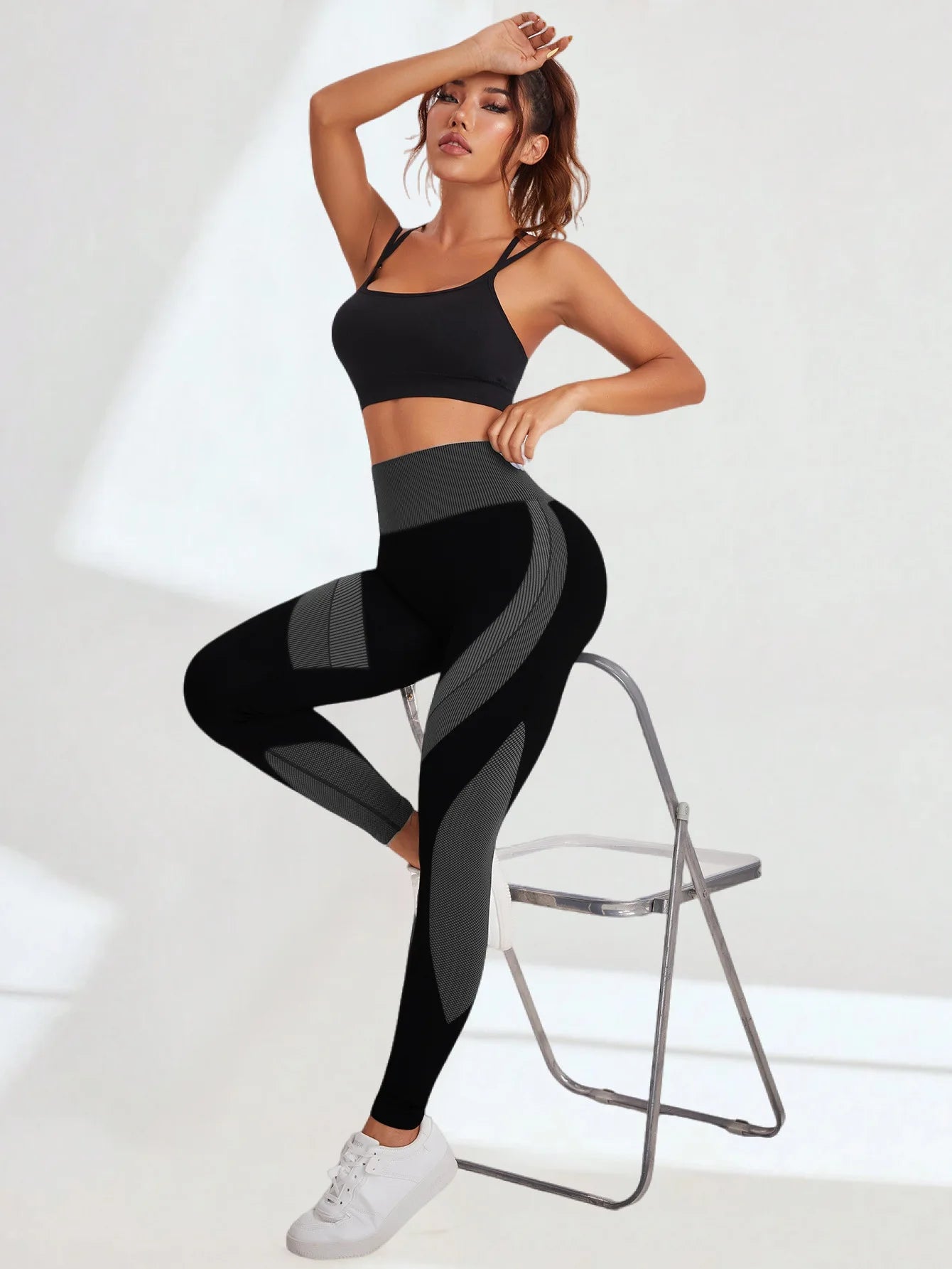 Mallas de Yoga sin costuras para mujer, pantalones de entrenamiento de gimnasio con Control de barriga, cintura alta, suaves, elásticos, transpirables, levantamiento de glúteos