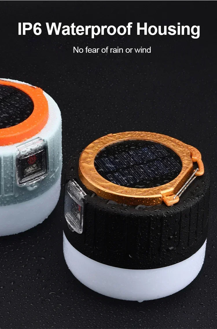 Luz portátil para acampar, Banco de energía, linternas LED para acampar con Control remoto, linterna recargable impermeable para tienda de campaña al aire libre