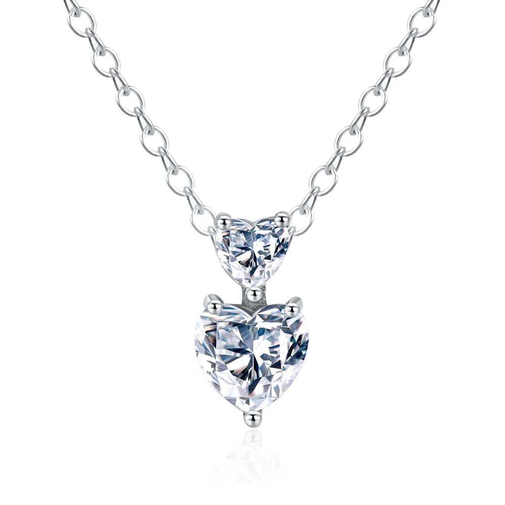 Nuevo original Plata de Ley 925 chapada brillante en forma de corazón collar pulsera mujer regalo de cumpleaños del Día de San Valentín joyería DIY