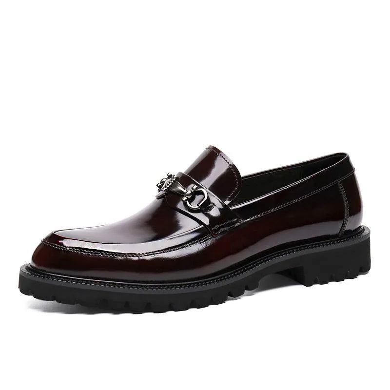 Zapatos de vestir de cuero para hombre, hebilla de calle de caballo, zapatos Oxford de alta calidad para hombre, zapatos formales para fiesta de boda y oficina, talla grande 38-48
