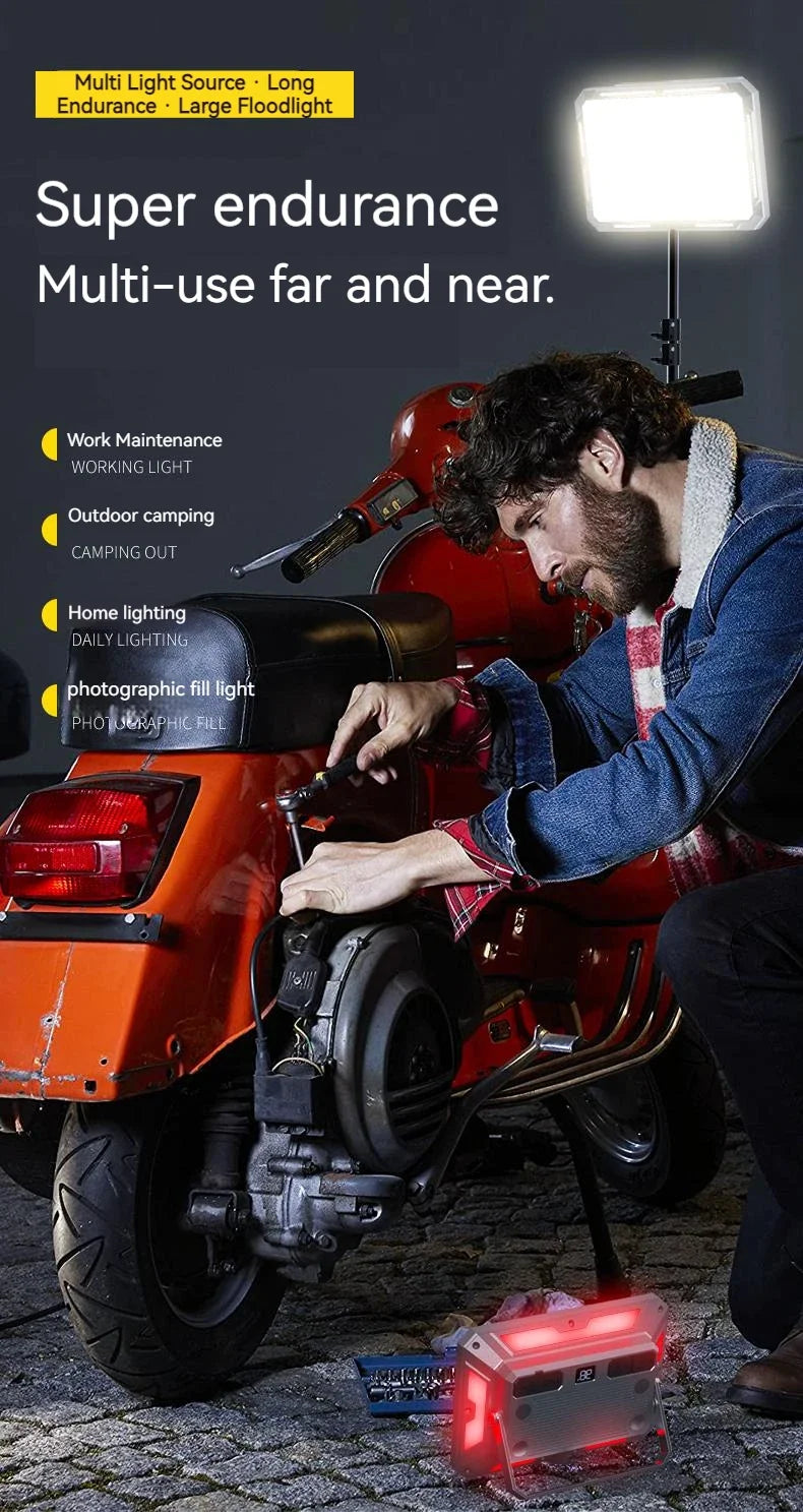 Luz LED para tienda de campaña, reflector recargable, iluminación de emergencia para exteriores de alta potencia, lámparas de noche colgantes portátiles impermeables