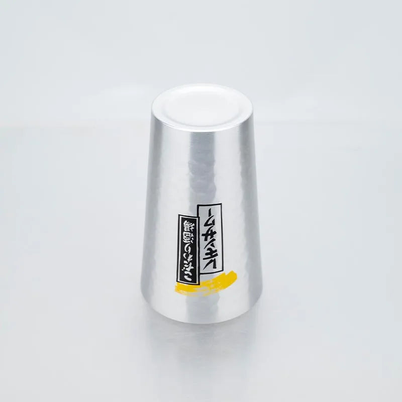 Juego de tazas de cerveza de aluminio de estilo japonés, 450ml, taza para beber reutilizable dorada y plateada para cerveza, agua, jugo, uso en fiestas de acampada al aire libre