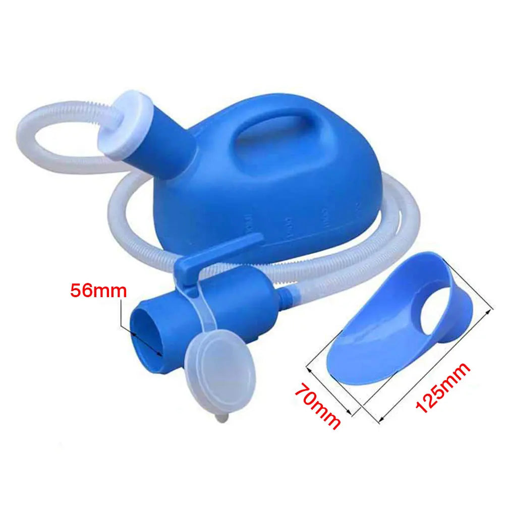 Urinario portátil de 2000ml con manguera para mujeres y hombres, extensión de 1,3/1,6 m, inodoro de tubo largo, urinario para exteriores, olla para acampar y viajar