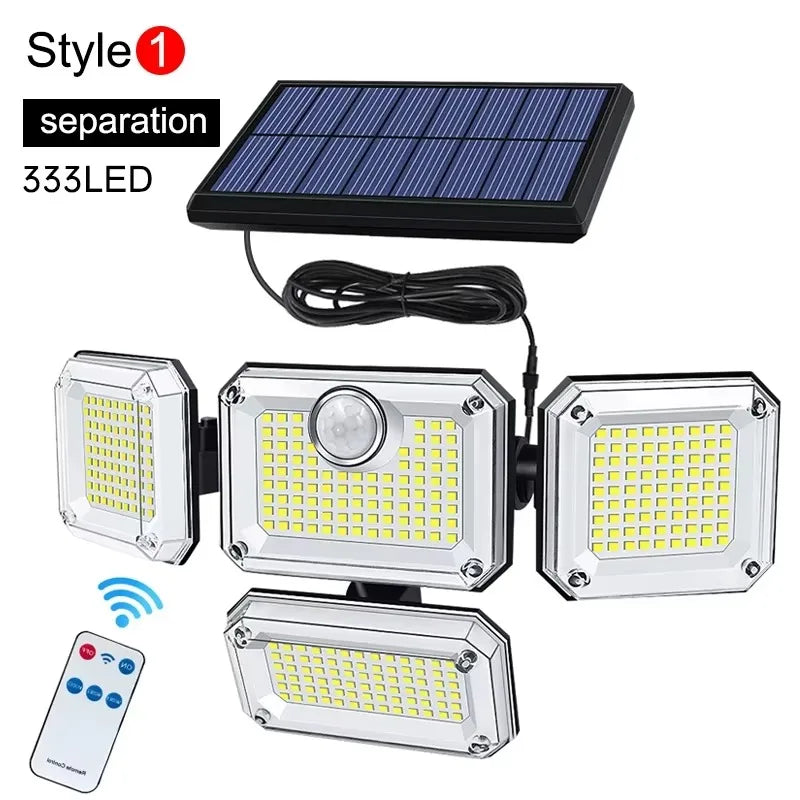 122/333LED luces solares Sensor de movimiento al aire libre inducción humana 3 modos IP65 impermeable energÃÂa Solar garaje patio lámpara de pared del pasillo