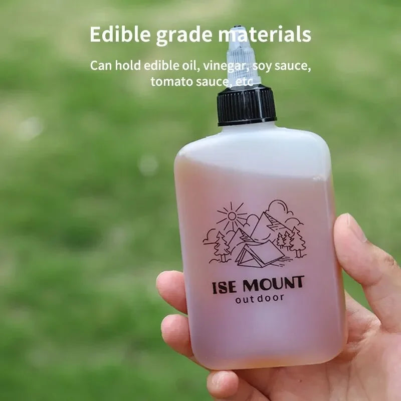 Botella de aceite para exteriores, bote de aceite pequeño portátil, botella de vinagre, botella de salsa de soja, botella de condimento sellada a prueba de fugas para acampar, 2 uds.
