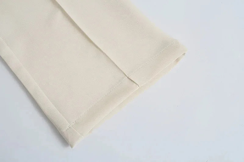 TRZA, pantalones rectos elegantes a la moda para oficina para Mujer, pantalones Vintage de cintura alta con cremallera, pantalones para Mujer