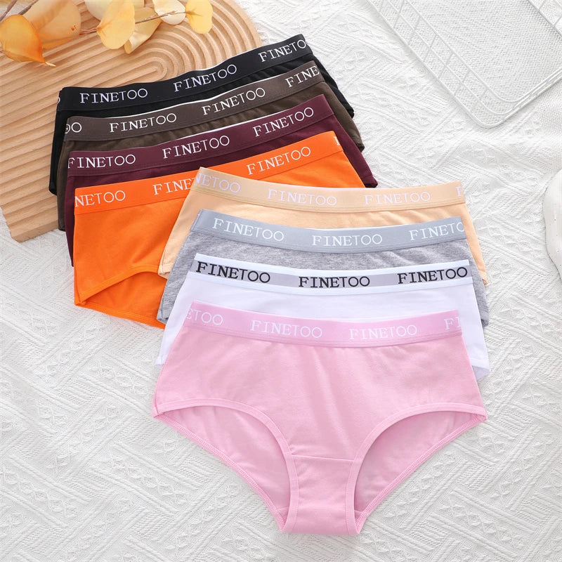 FINETOO, 3 uds., ropa interior con cinturón de algodón con letras, bragas para mujer, bragas sexis transpirables de cintura baja, lencerÃa cómoda elástica para mujer