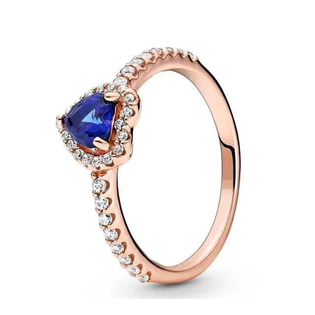 Tamaño europeo 6 7 8 9 anillos rojos, blancos y rosas para mujer, anillo de cristal de boda Original, accesorios de joyería de lujo, joyería de moda