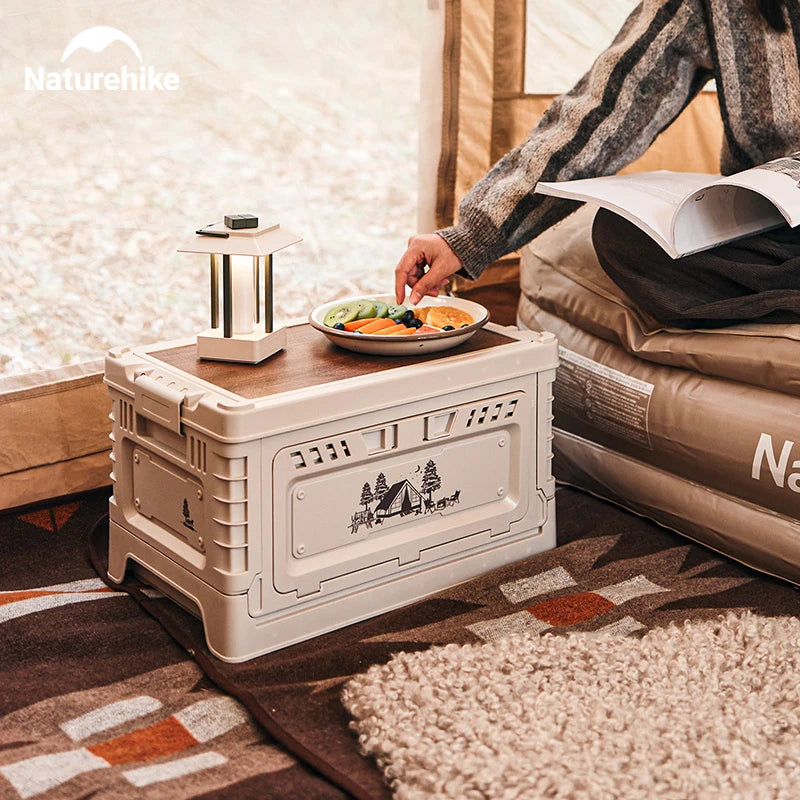 Naturehike-caja de Camping de 60L, caja de almacenamiento plegable de gran capacidad, 25L, 30L, 50L, mesita de noche para el hogar, pícnic al aire libre, caja de artículos diversos de PP