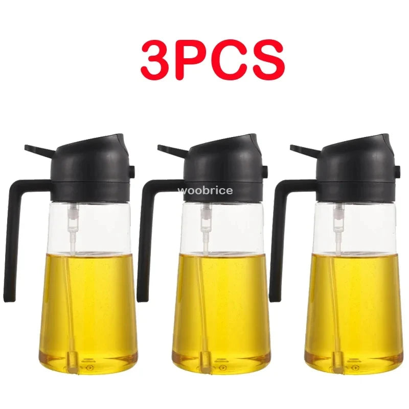 Spray 2 en 1 para botella dispensadora de aceite de oliva, diseño de mango cómodo para barbacoa, sartén de aire, horno, Camping