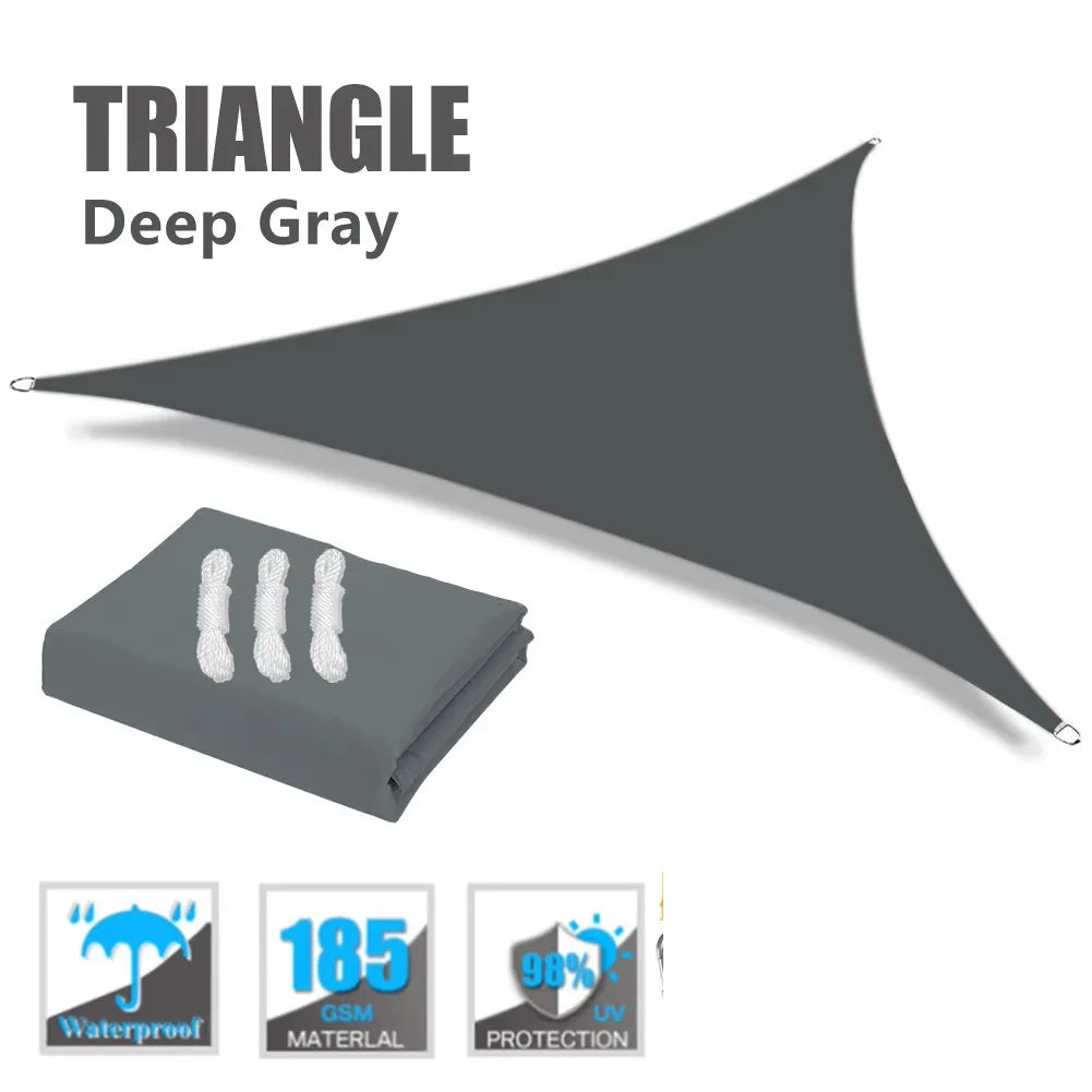 Toldo de vela impermeable triangular grande de 7M/5M/3M/2M para jardín al aire libre, toldo para Patio, tiendas de campaña, tela parasol para piscina