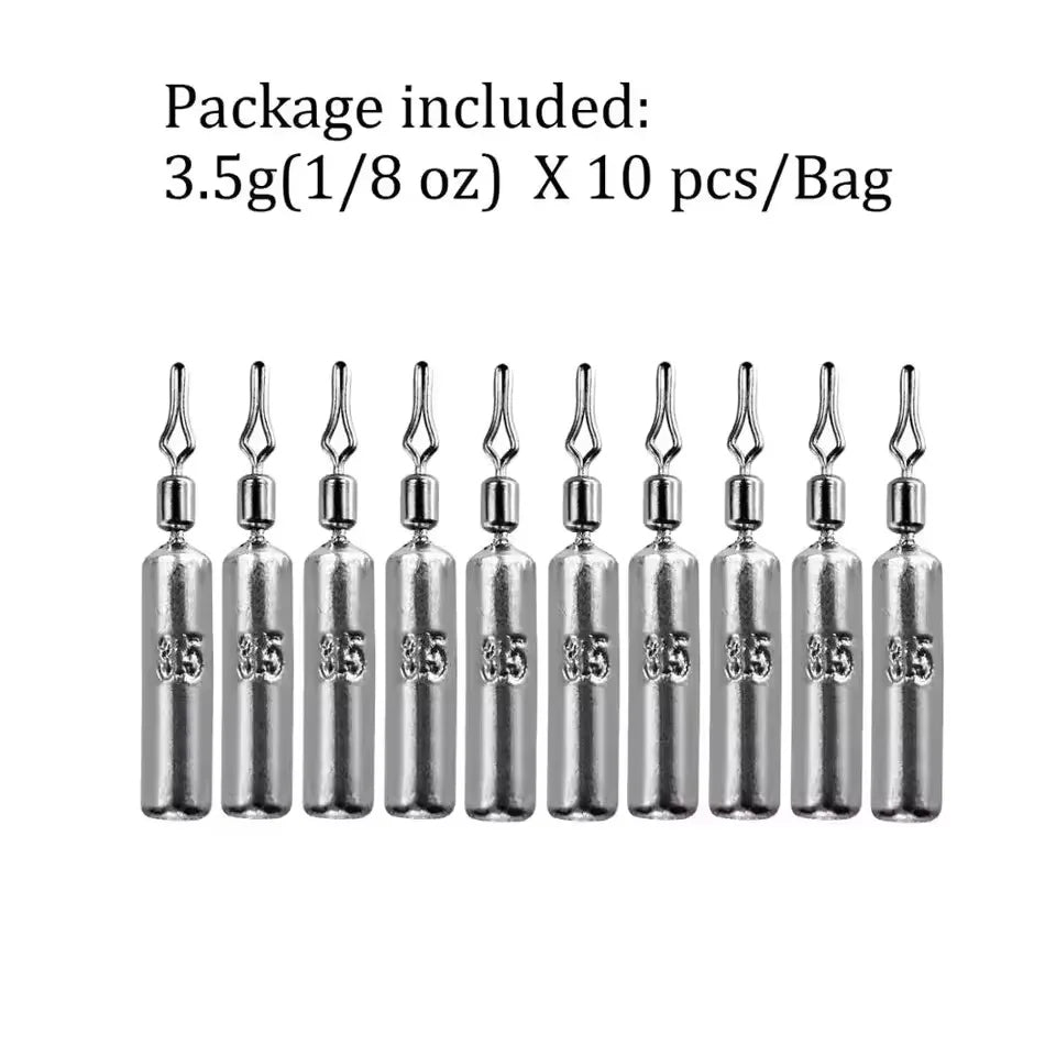 10 unids/lote, plomos de peso para pesca, 3,5g, 5g, 7g, 10g, 14g, cebo suave, accesorios para aparejos de pesca de lubina, conector de gancho de plomos de lÃnea