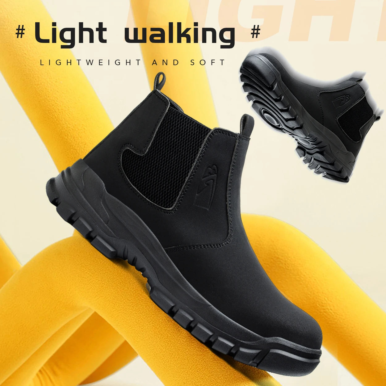 Botas de trabajo de seguridad impermeables para hombre, zapatos con punta de acero, botas protectoras antigolpes y antipinchazos para aventuras al aire libre y senderismo