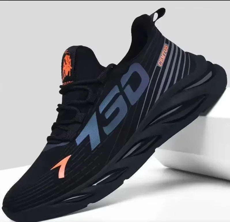 Zapatos deportivos informales de malla ligera para hombre, zapatillas transpirables de verano para correr, suela suave a la moda, cómodas zapatillas antideslizantes para hombre