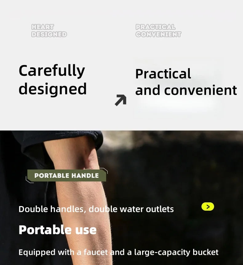 Cubo de agua para vehículo de recorrido autónomo al aire libre, cubo de almacenamiento de agua para el hogar, cubo de agua para acampar, cubo de agua pura potable