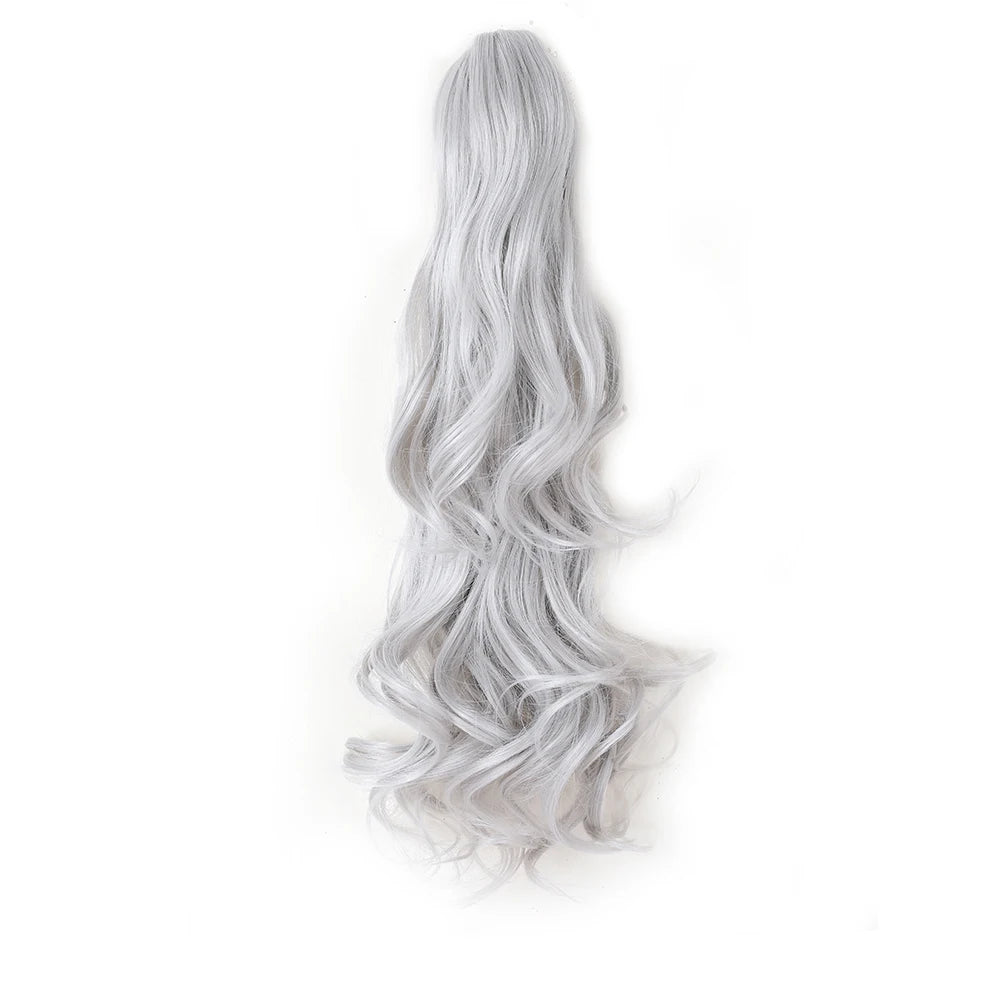 Extensión de cola de caballo, pinza sintética en postizo, extensiones de cabello de cola de caballo onduladas y rizadas, peluca larga de cola de caballo para mujer
